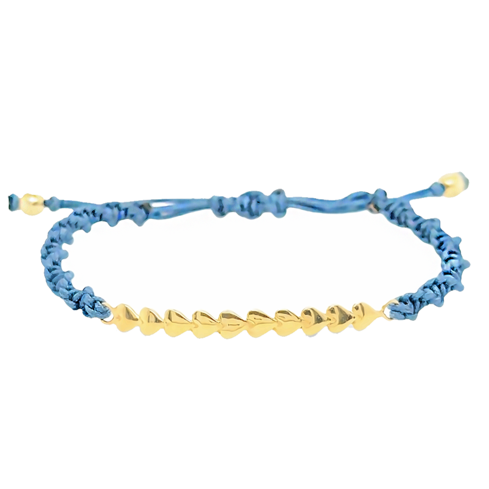 Multiple hearts braided bracelet (More colors available)