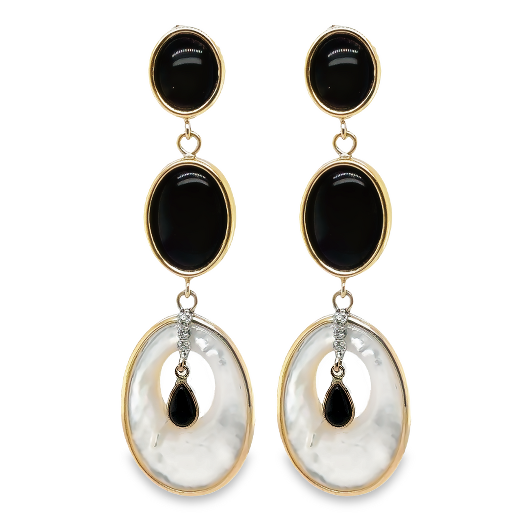 Onyx and Mother Pearl Earrings