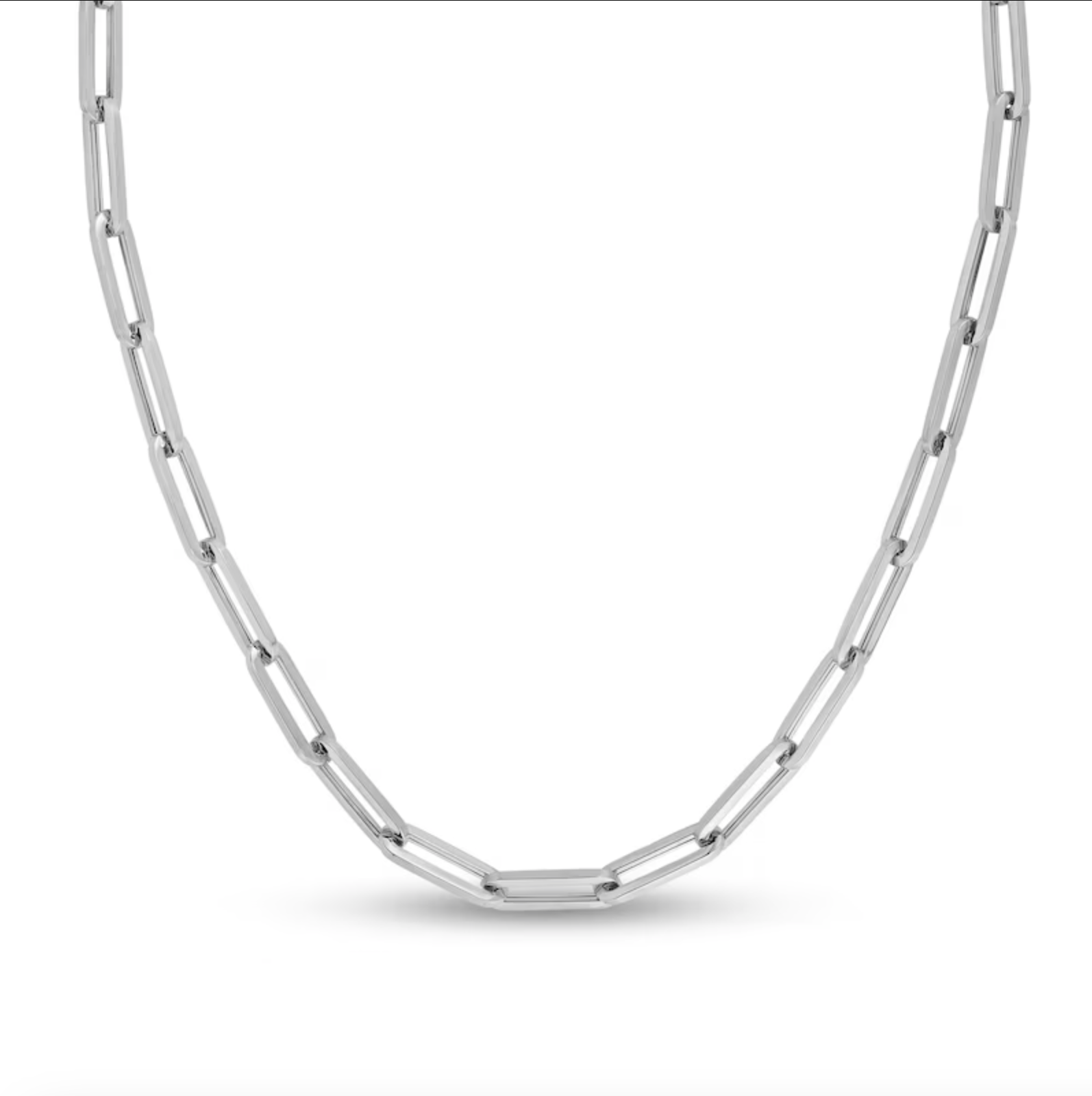925 Sterling Silver Paper Clip Chain Necklace