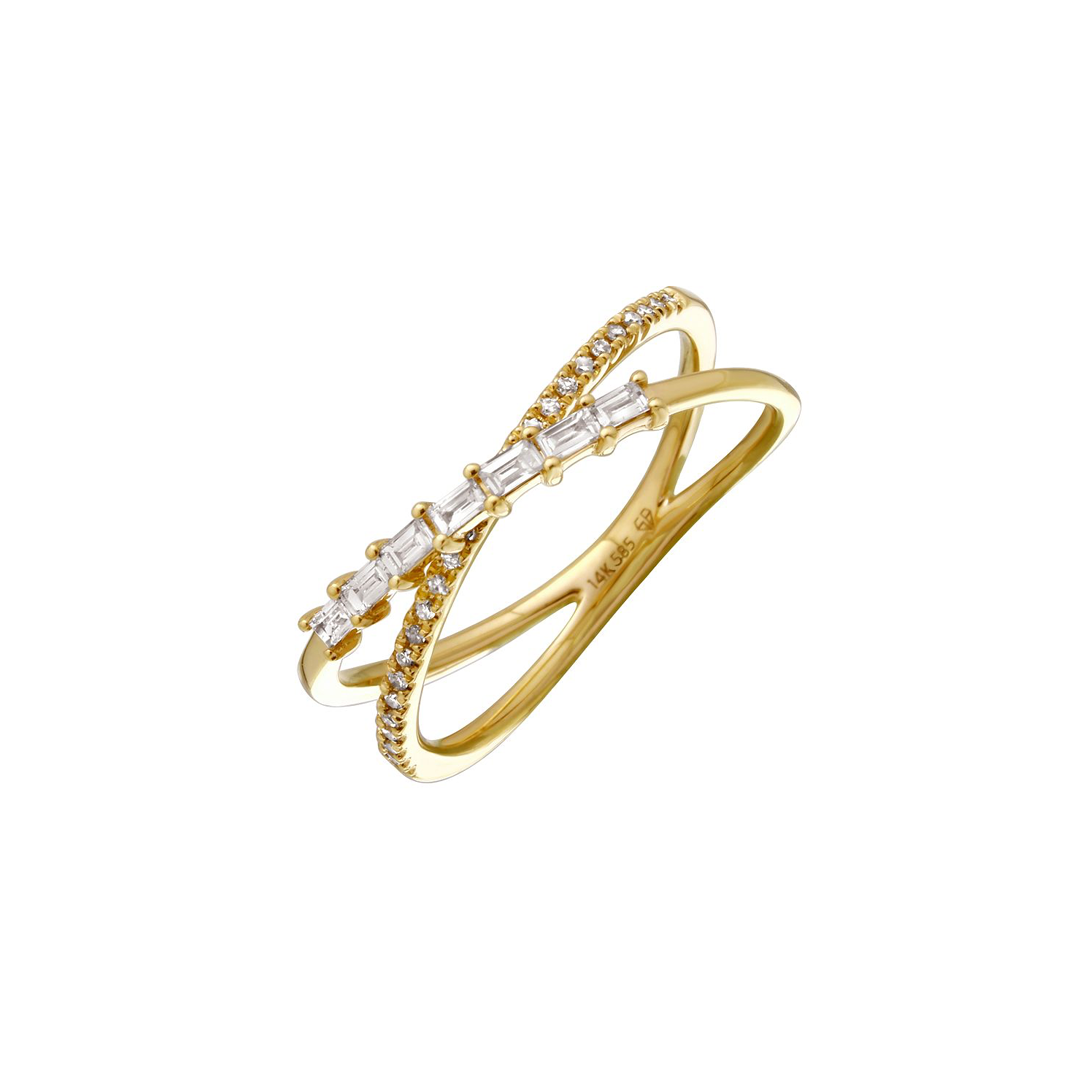 Pave and Baguette Diamond Ring