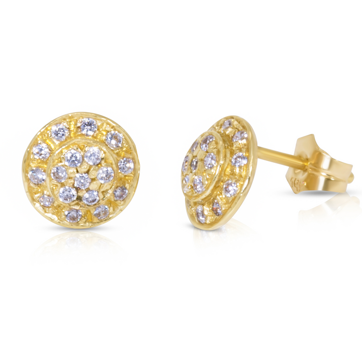 Double Circle Pave Small Studs