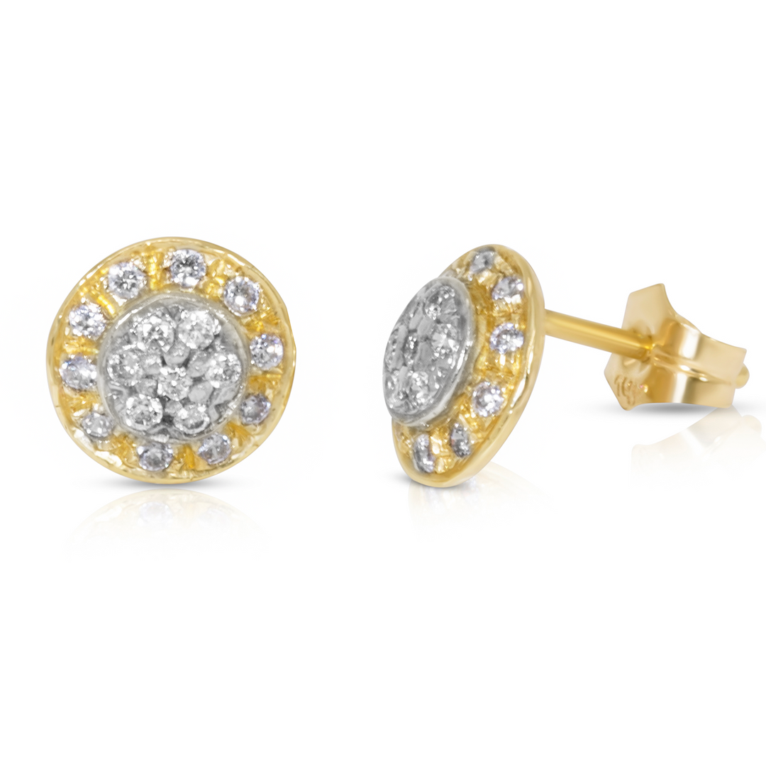 Double Circle Pave Small Studs