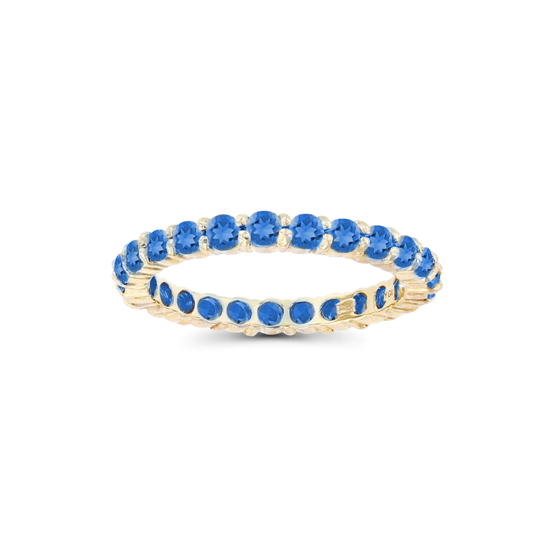 Round Gemstones Eternity Ring (London Blue)