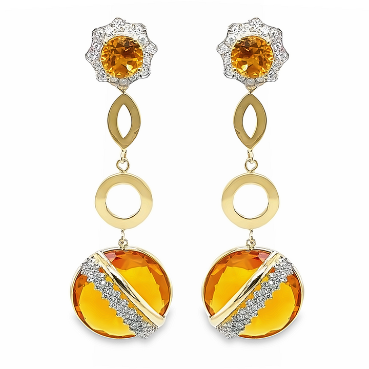 SW Sunflower Diamond Gemstone Earrings (More colors available)