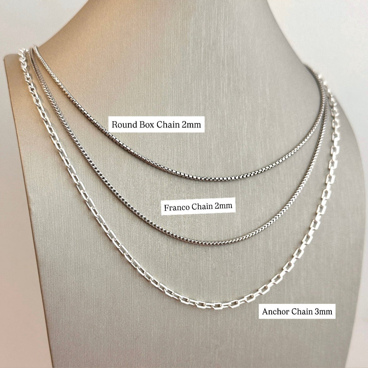 925 Sterling Silver and Rhodium 2mm Franco Men Chain Necklace