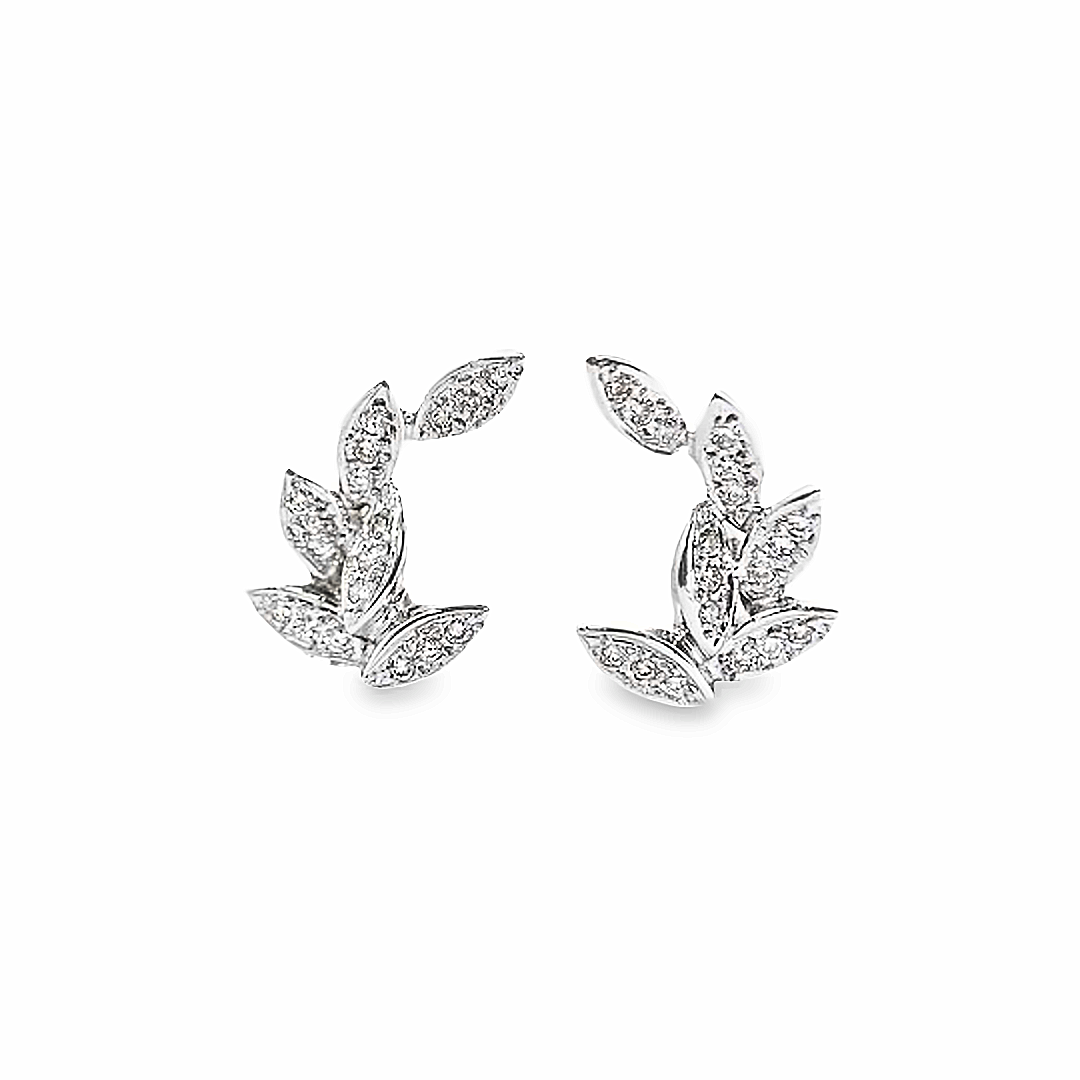 SW Six Leaves Pave Earrings (More colors available)