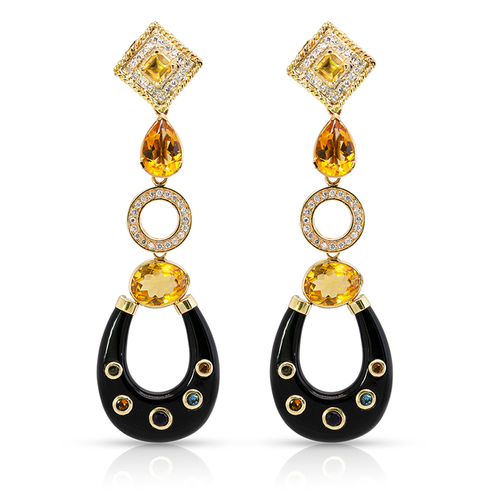 14K Yellow Gold and Diamonds Round Earring Extensions