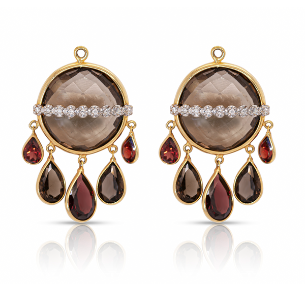 R.ALAGAN ララガン-KNOT SMOKY QUARTZ EARRINGS R.ALAGAN/DISTORTED STONE EARRINGS(CRYSTAL)