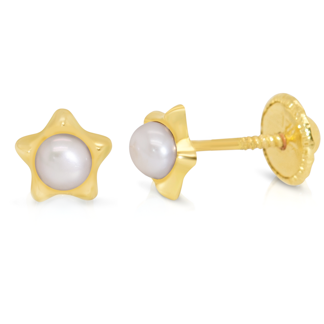 Star with mother pearl stone earrings
