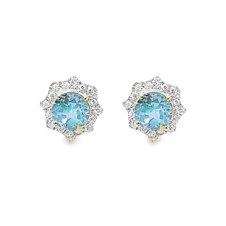 SW Sunflower Diamond Gemstone Earrings (More colors available)