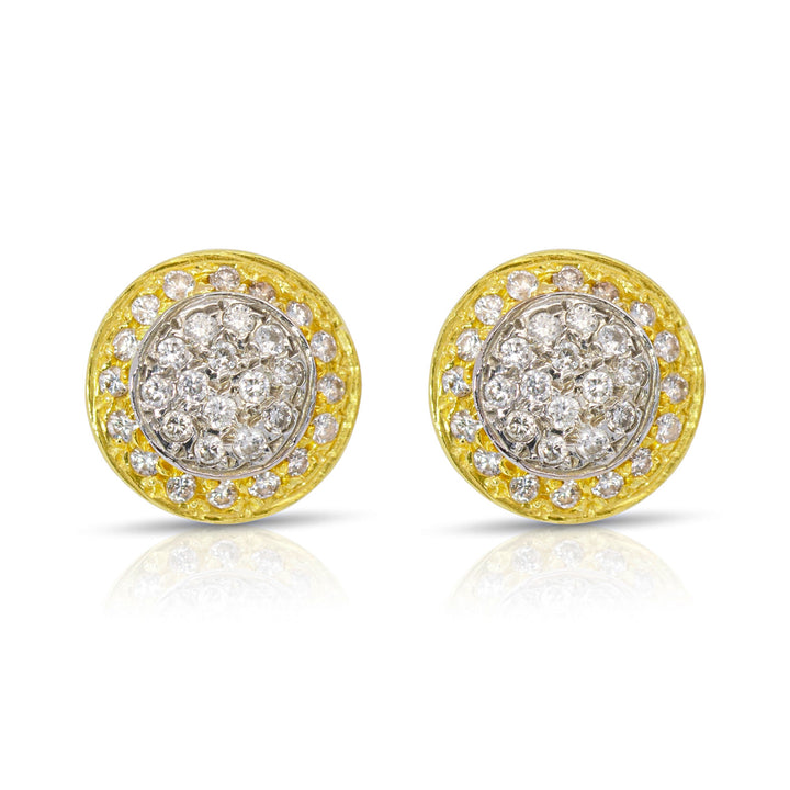 18K Gold Diamond SW Classic Double Round Earrings