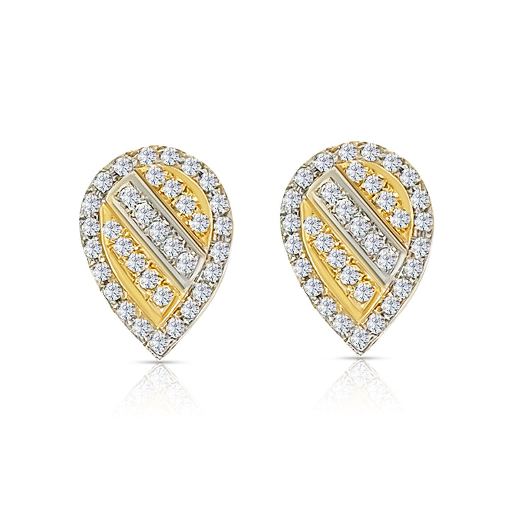 18K Gold Diamond SW Line Drop Earrings
