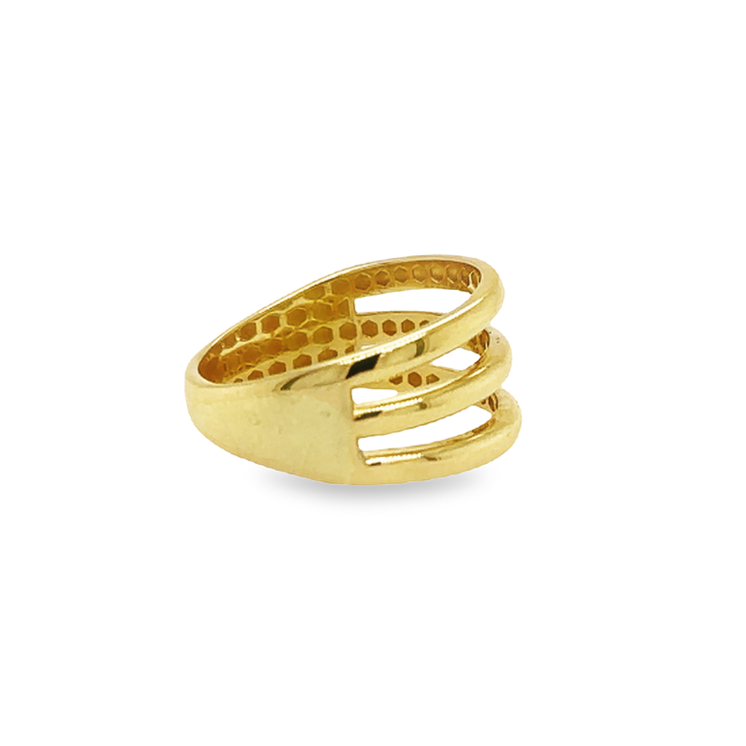 Three lines gold ring
