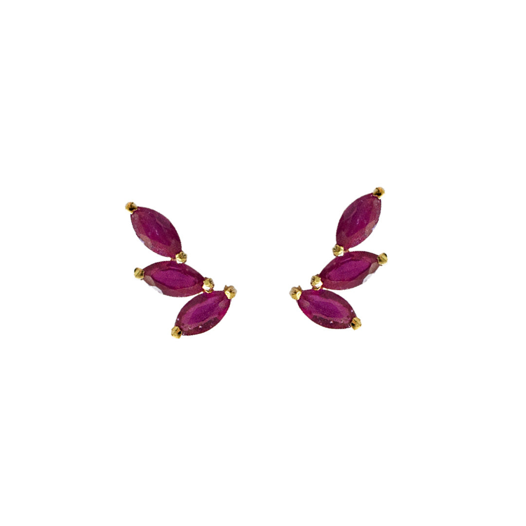 Three Marquise Precious Stone Earrings (More colors available)