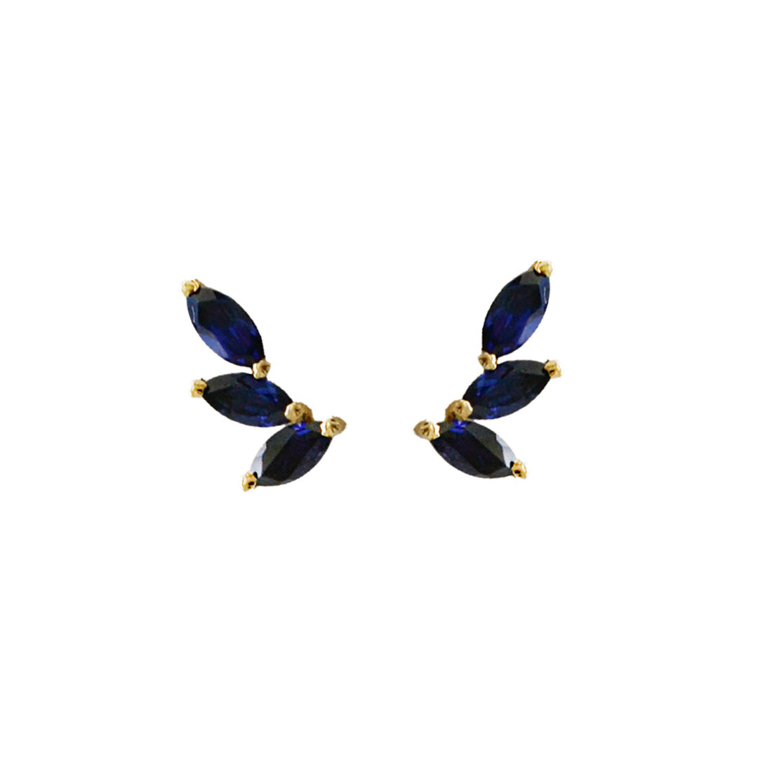 Three Marquise Precious Stone Earrings (More colors available)