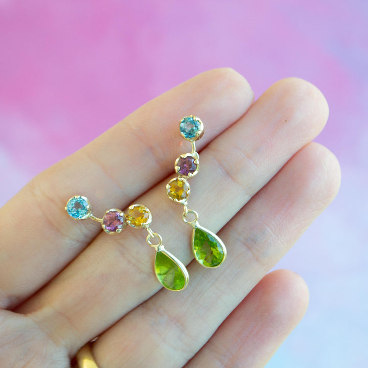 Three gemstones climber with drop (More colors available)