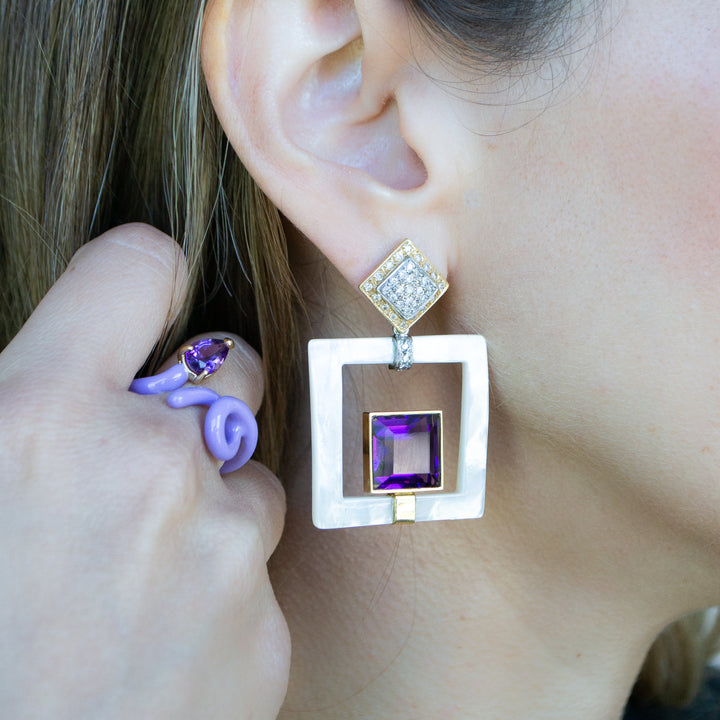 SW Classic Double Square Earrings