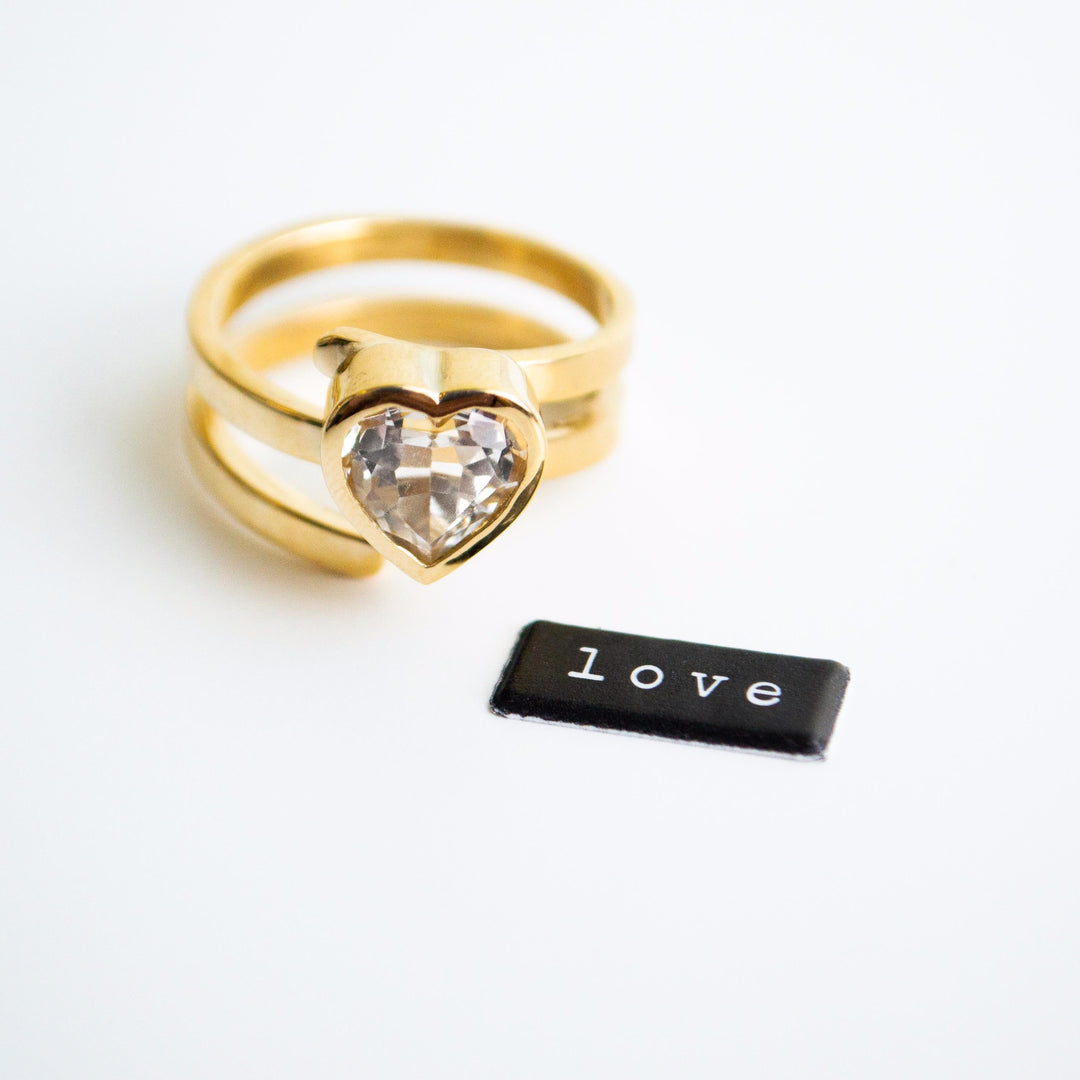 Gold Swirl Heart Ring (More Colors available)