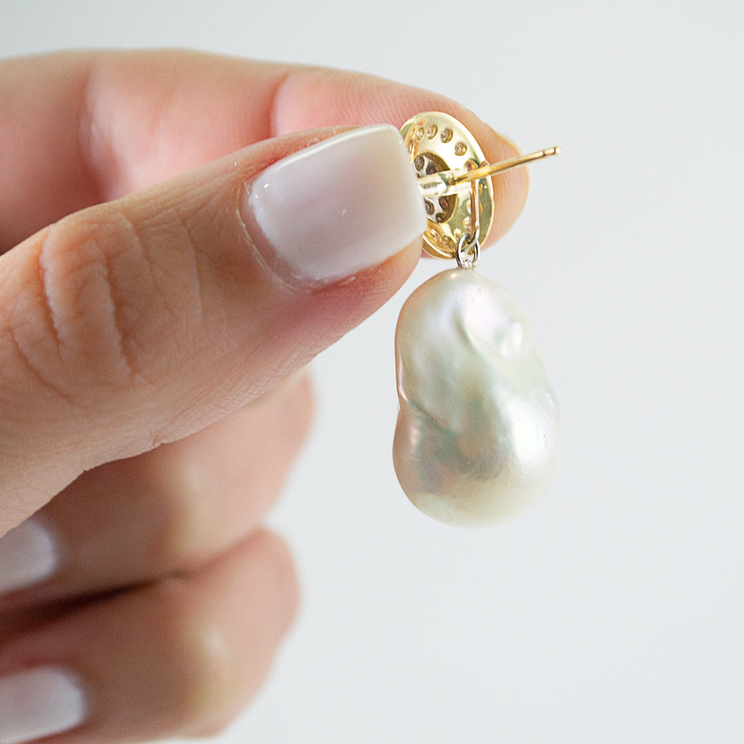 Baroque Pearl Pendant Earrings