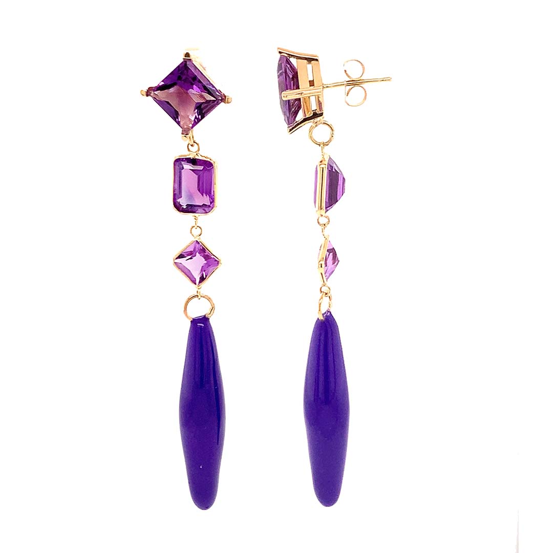 Geometric Purple Earrings