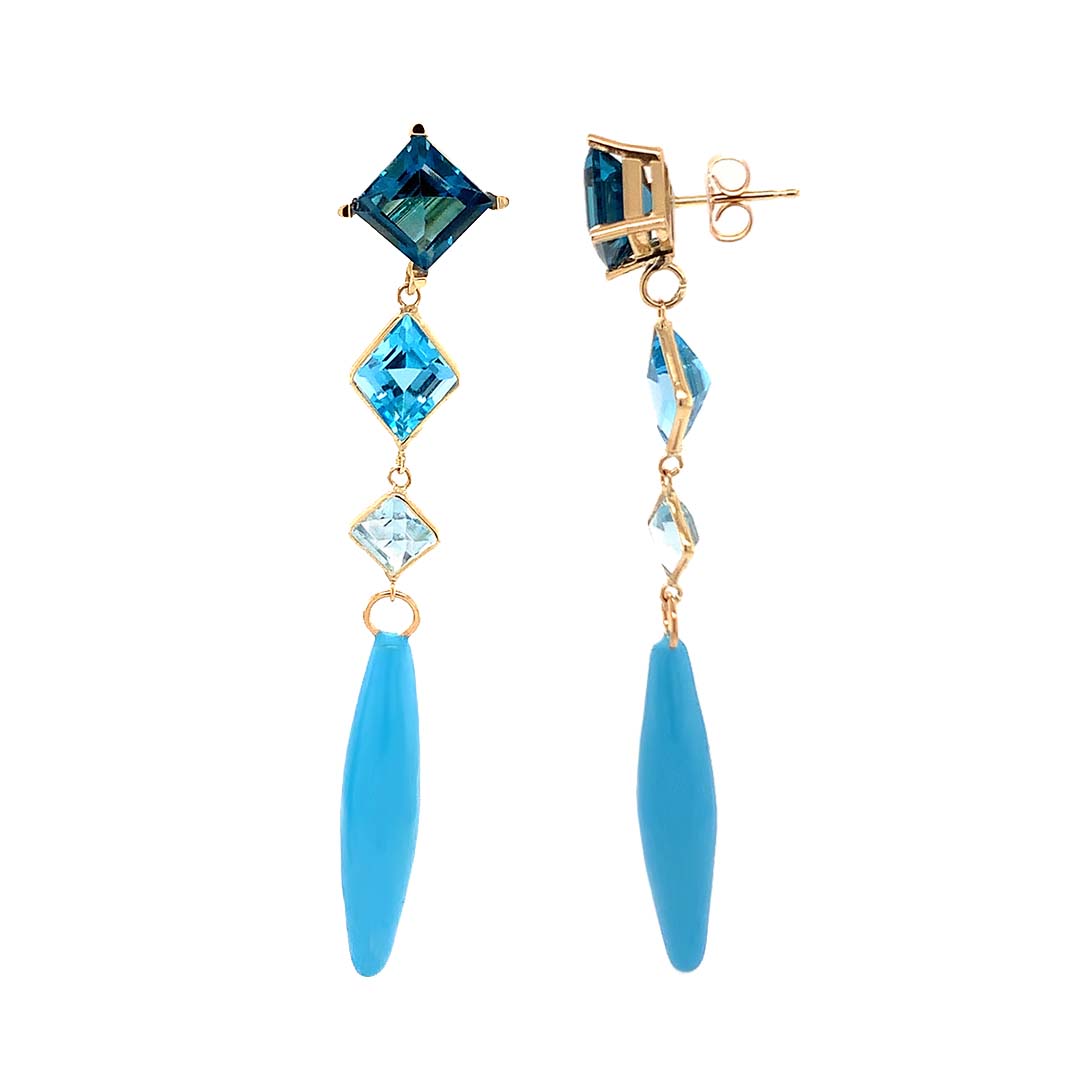 Geometric Blue Earrings