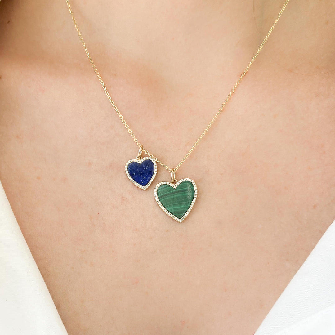 Large gemstone heart charm (More Colors available)