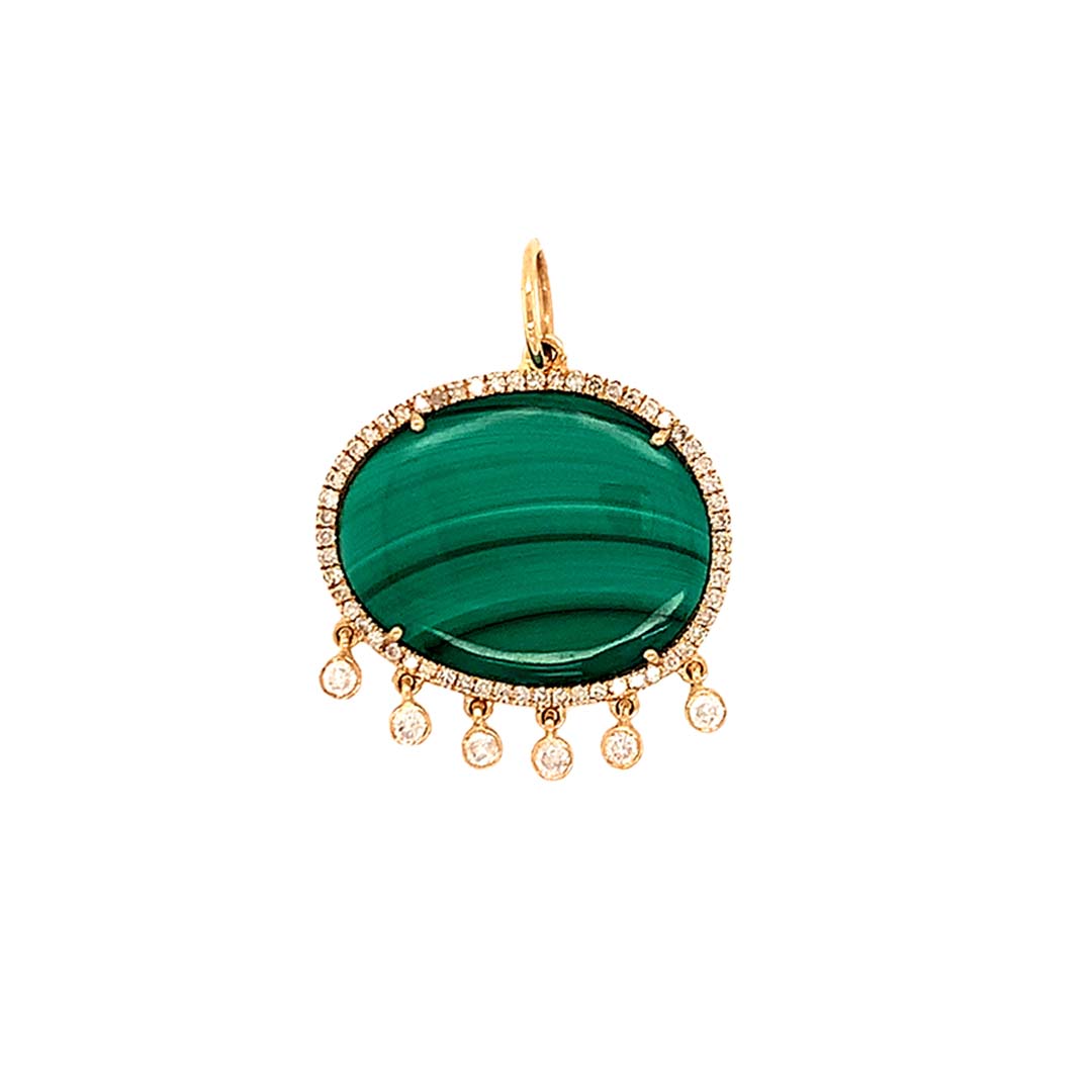 Irregular Stone with dangling Diamonds Charm