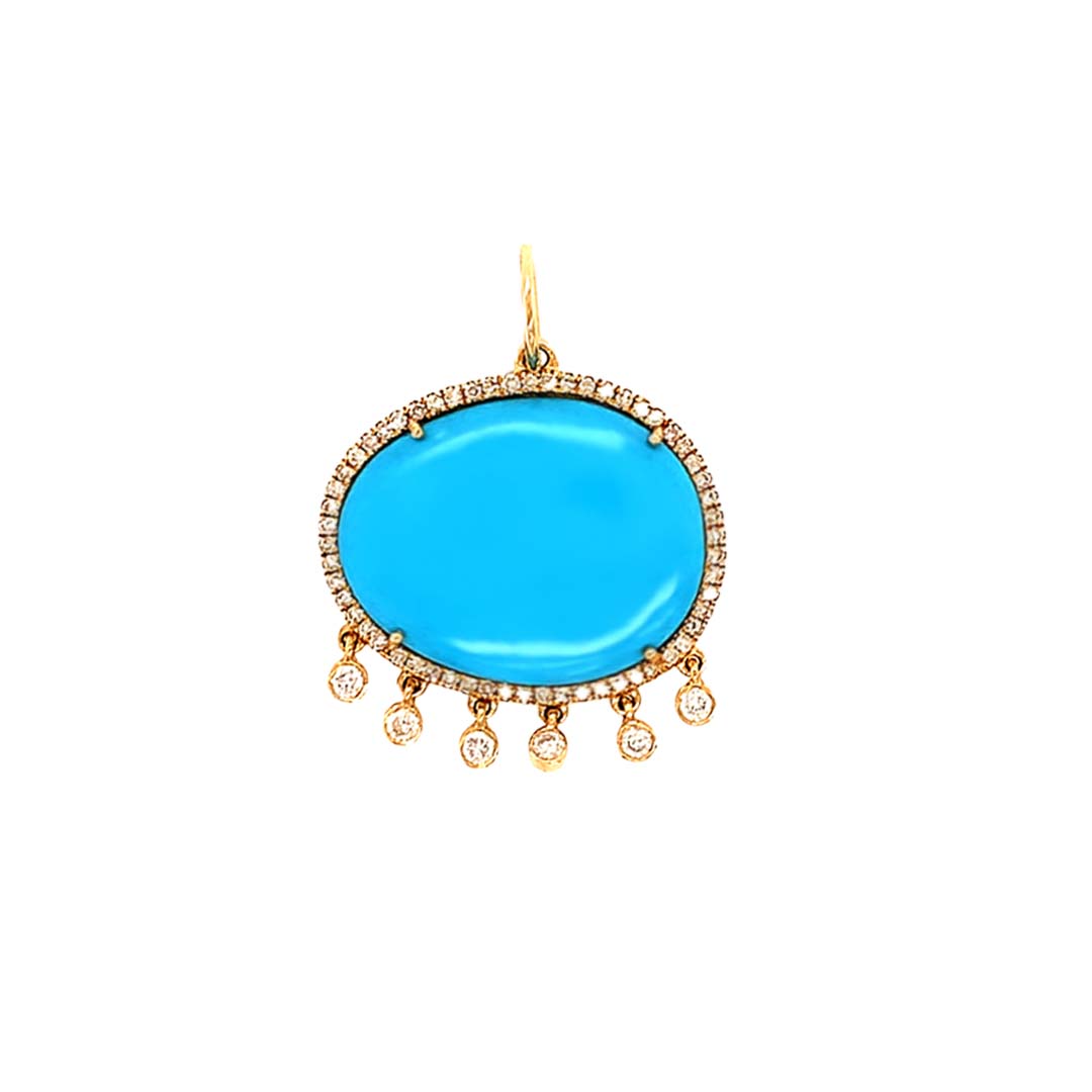 Irregular Stone with dangling Diamonds Charm