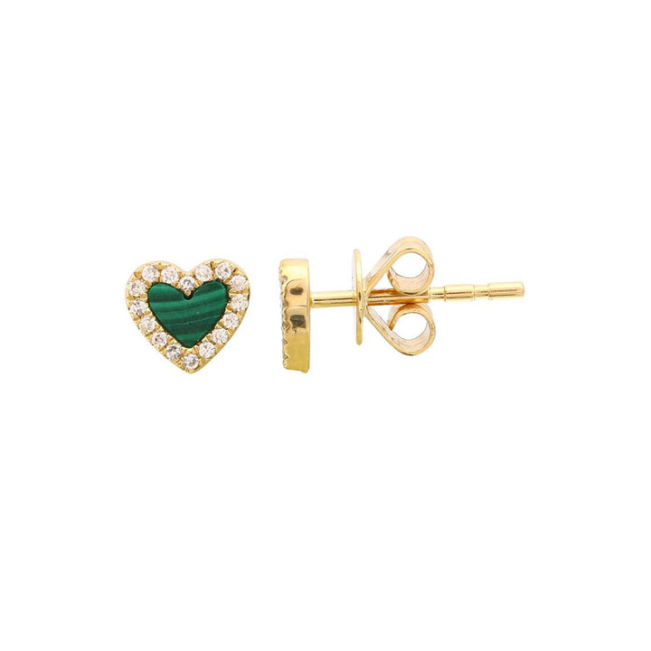 Mini Heart Gemstone Studs (More Colors available)