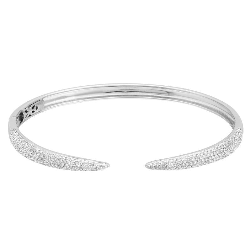 Thick pave bangle claw