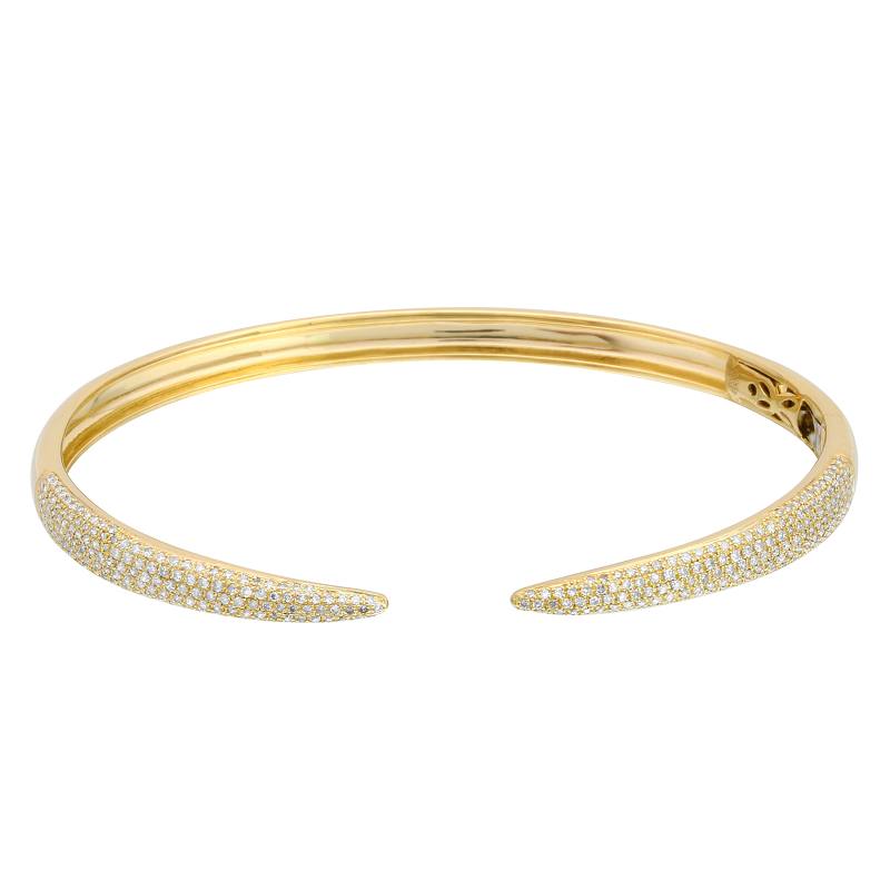 Thick pave bangle claw