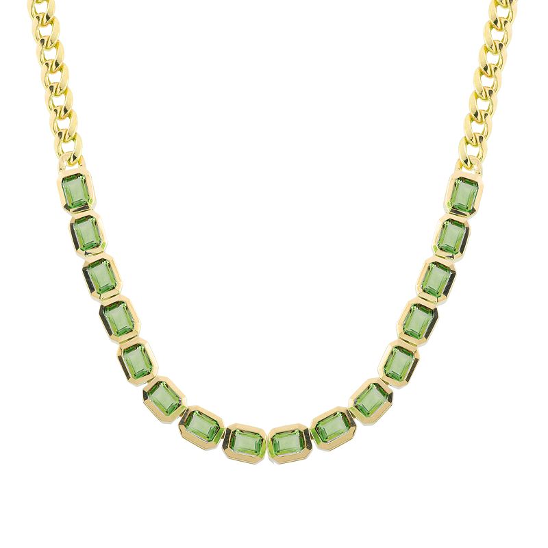 Bezel Emerald Cut Cuban Necklace (More Colors available)