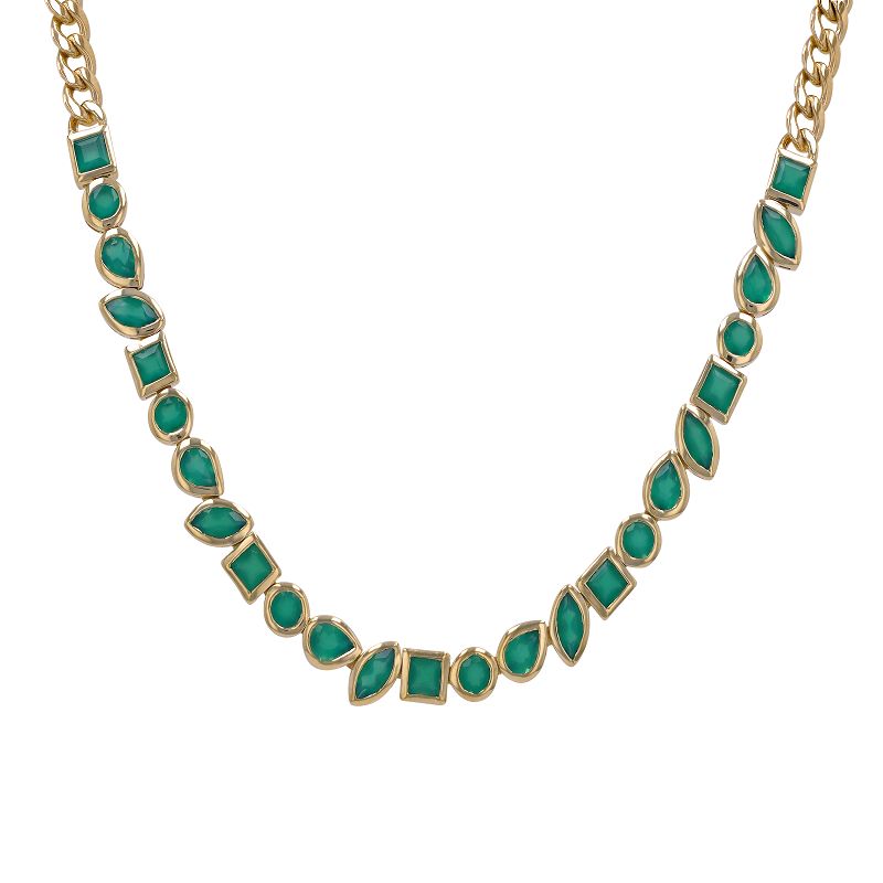 Bezel Multi-shape Gemstones Cuban Necklace (More Colors available)