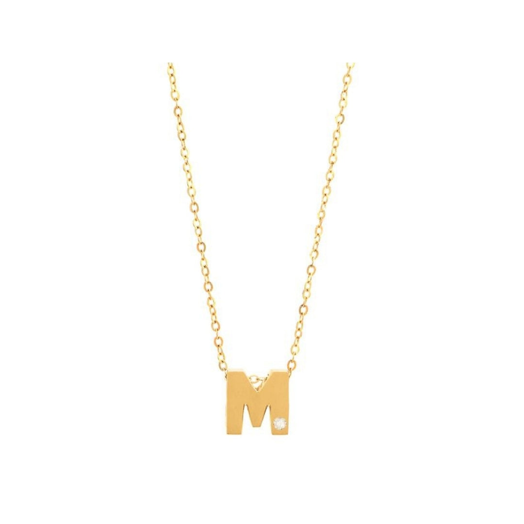 Bold Initial with diamond Necklace