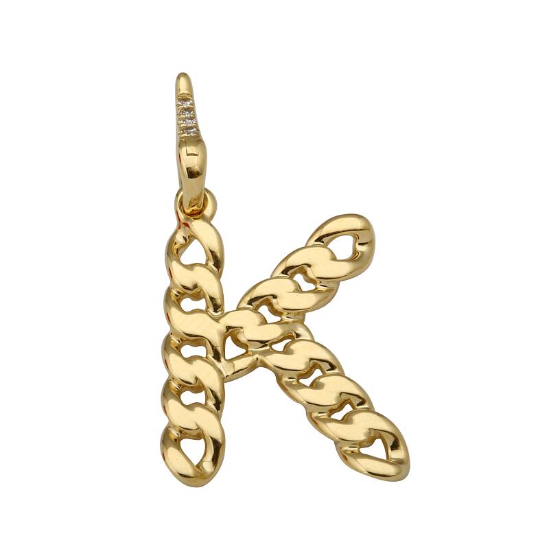 Braided Gold Initial Charm