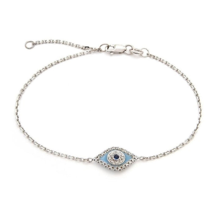 Eye Pave Diamond Bracelet With Enamel