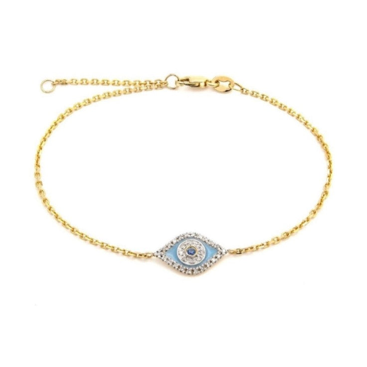 Eye Pave Diamond Bracelet With Enamel
