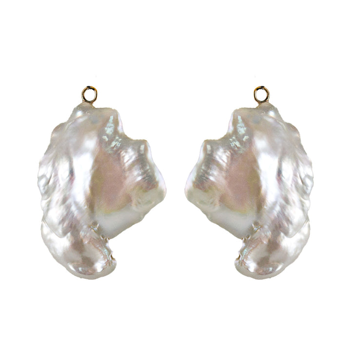 Flat Baroque Pearl Pendant Earrings