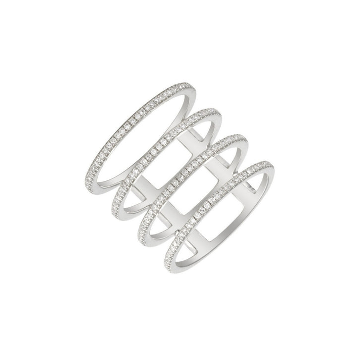 Four Bands Pave Ring