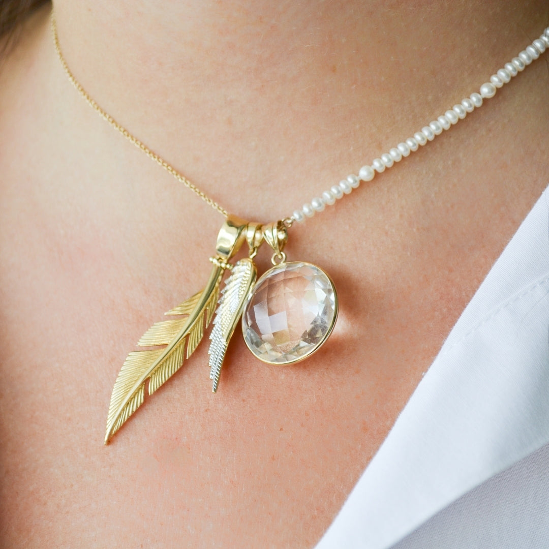 Gold Feather Charm