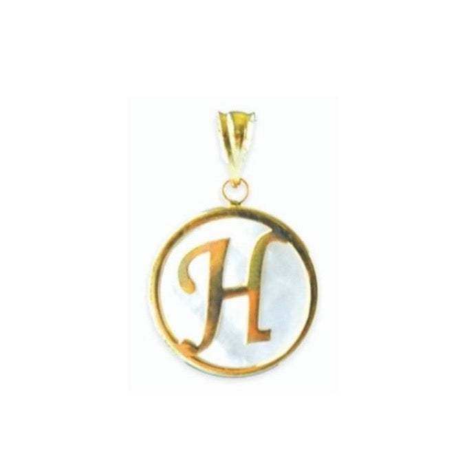 Gold Initial Pearl Plate Charm