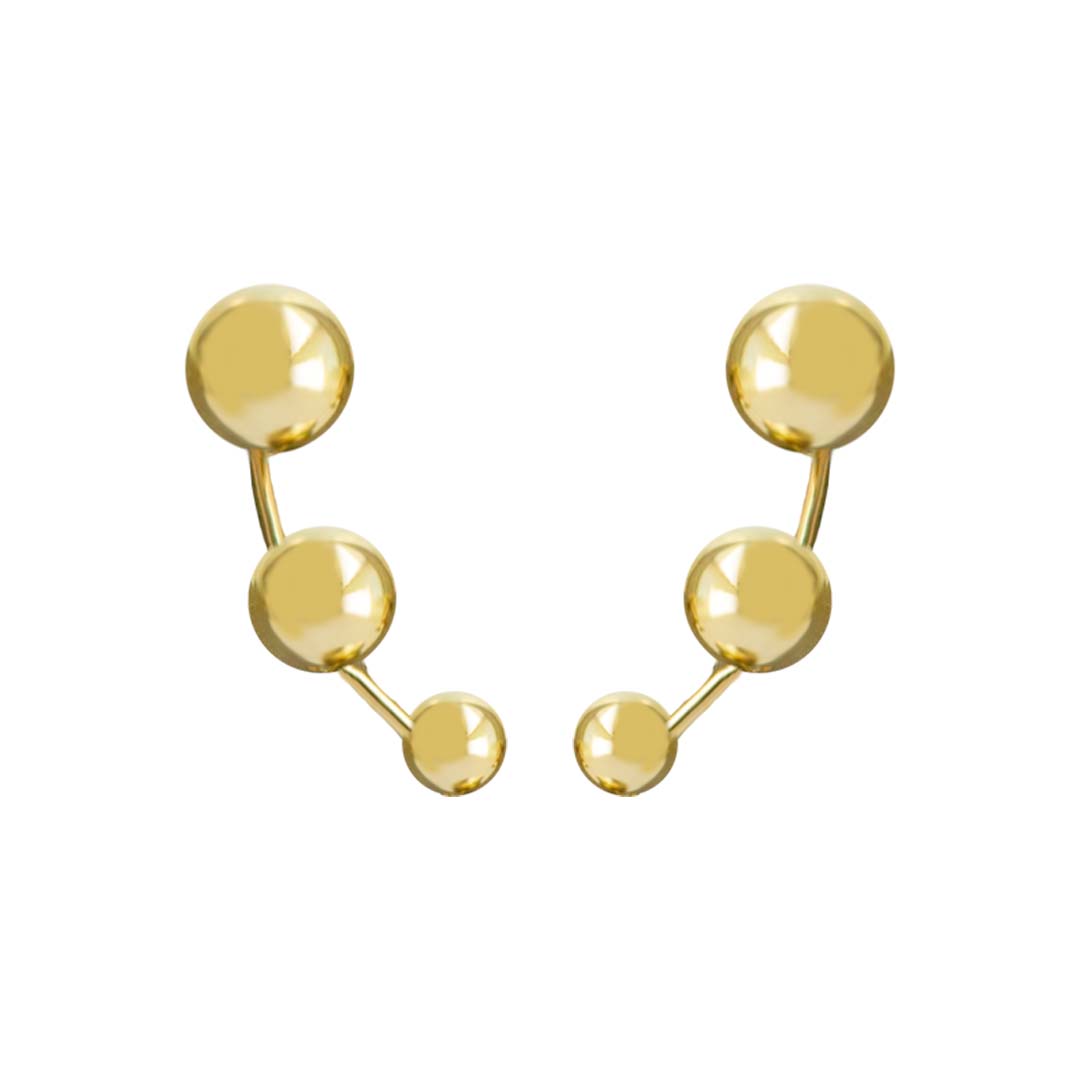 Gold Sphere Crawler Earring