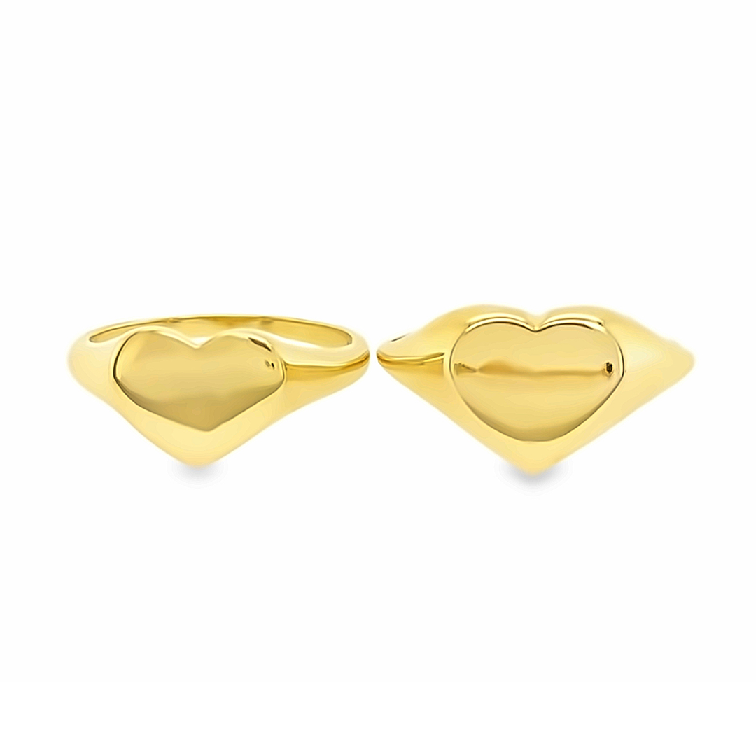 Heart gold ring