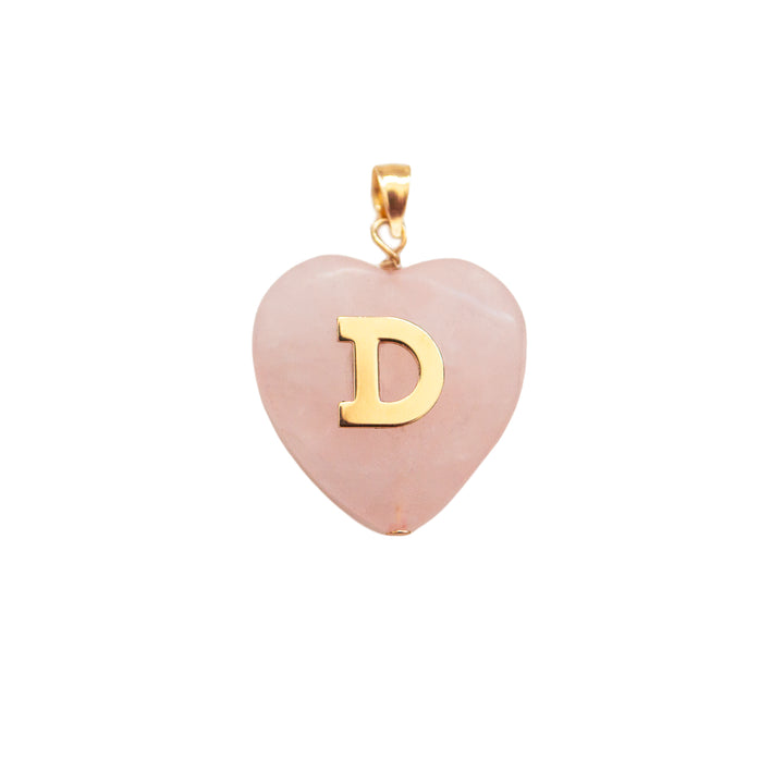 Large Initial Heart Stone Charm