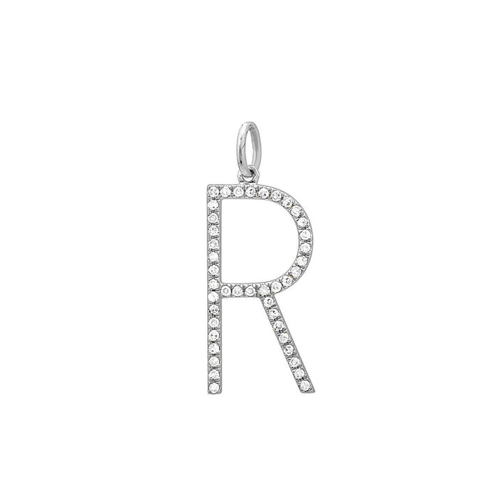 Large Pave Pendant Initial Charm
