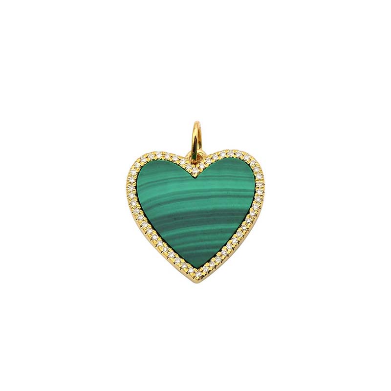 Large gemstone heart charm (More Colors available)