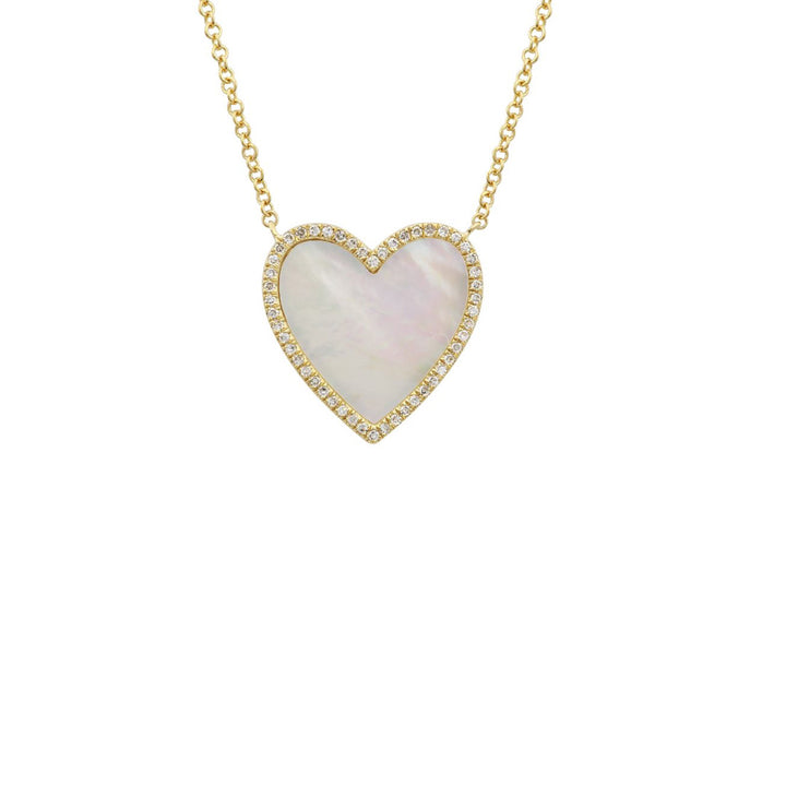 Gemstone and Diamond Heart Necklace - Medium (More colors available)