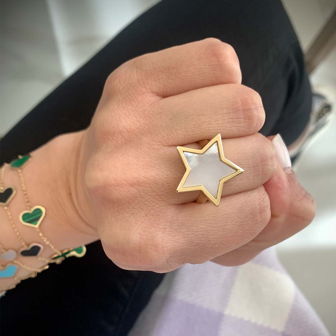 Mother Pearl Star Ring