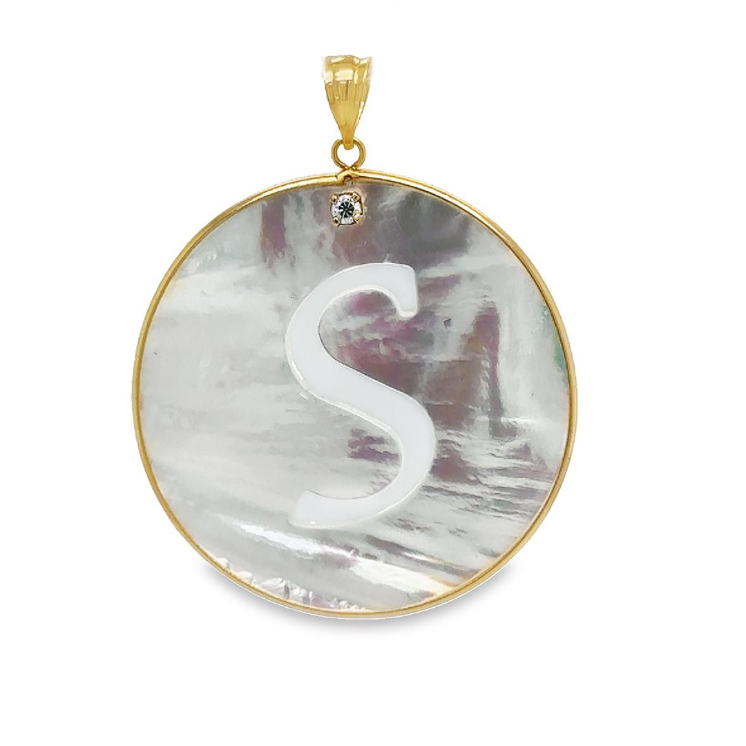 Mother Pearl Initial Charm