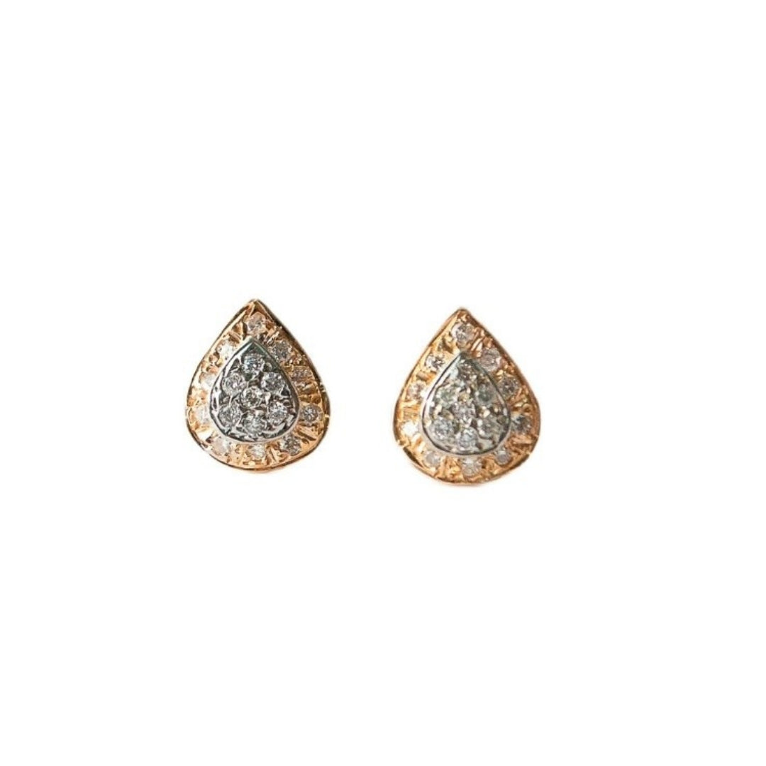 Small Pave Double Drop Studs